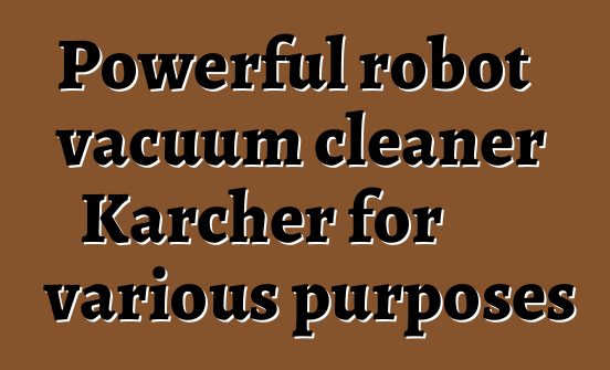 Powerful robot vacuum cleaner Karcher for various purposes