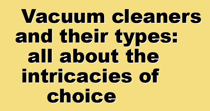 Vacuum cleaners and their types: all about the intricacies of choice