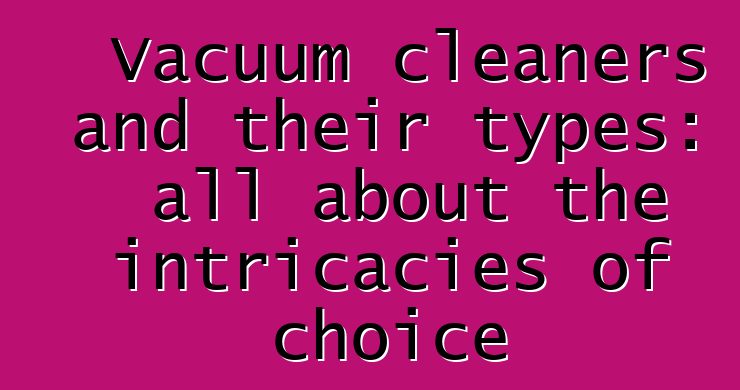 Vacuum cleaners and their types: all about the intricacies of choice