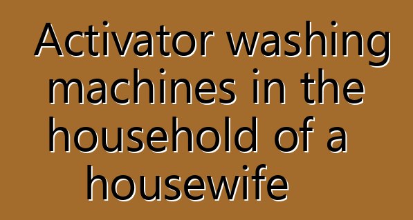 Activator washing machines in the household of a housewife