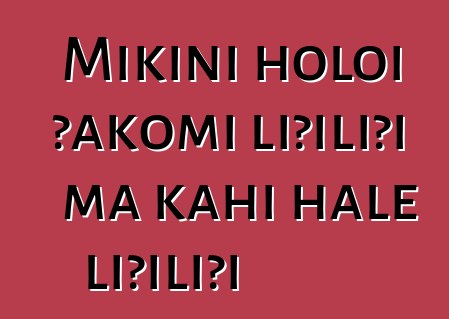 Mīkini holoi ʻakomi liʻiliʻi ma kahi hale liʻiliʻi