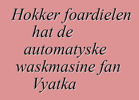 Hokker foardielen hat de automatyske waskmasine fan Vyatka