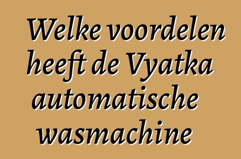 Welke voordelen heeft de Vyatka automatische wasmachine