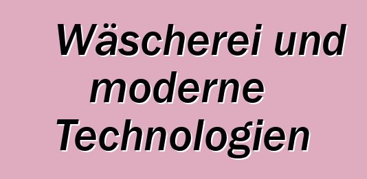 Wäscherei und moderne Technologien