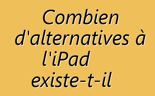 Combien d'alternatives à l'iPad existe-t-il