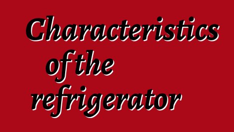 Characteristics of the refrigerator