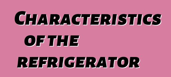 Characteristics of the refrigerator