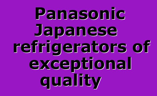 Panasonic Japanese refrigerators of exceptional quality