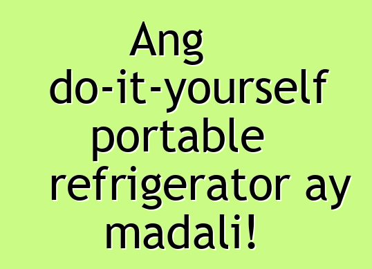 Ang do-it-yourself portable refrigerator ay madali!
