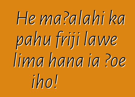 He maʻalahi ka pahu friji lawe lima hana iā ʻoe iho!