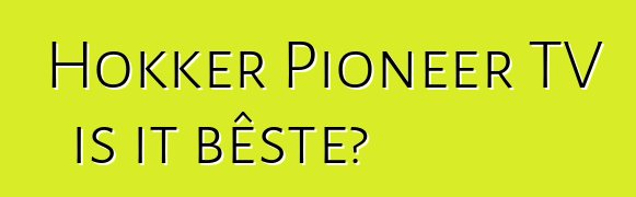 Hokker Pioneer TV is it bêste?