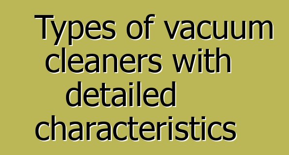 Types of vacuum cleaners with detailed characteristics