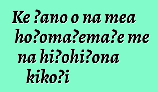 Ke ʻano o nā mea hoʻomaʻemaʻe me nā hiʻohiʻona kikoʻī