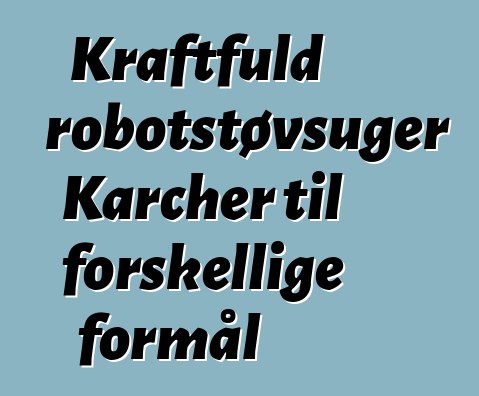 Kraftfuld robotstøvsuger Karcher til forskellige formål