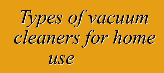 Types of vacuum cleaners for home use