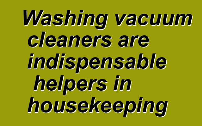 Washing vacuum cleaners are indispensable helpers in housekeeping