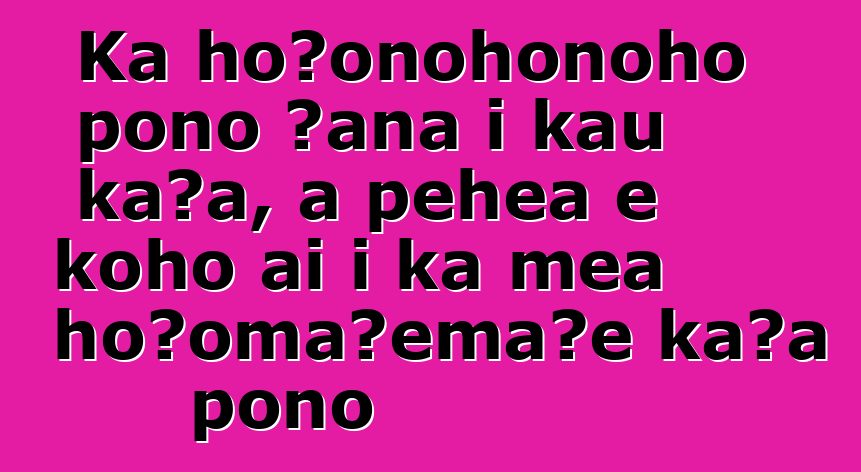 Ka hoʻonohonoho pono ʻana i kāu kaʻa, a pehea e koho ai i ka mea hoʻomaʻemaʻe kaʻa pono