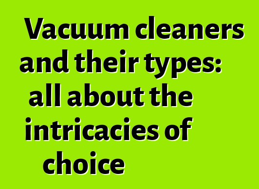 Vacuum cleaners and their types: all about the intricacies of choice