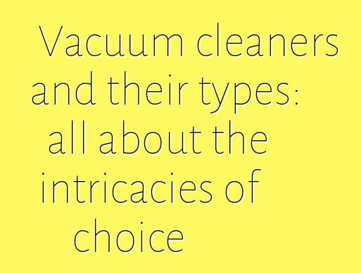 Vacuum cleaners and their types: all about the intricacies of choice