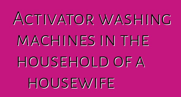 Activator washing machines in the household of a housewife