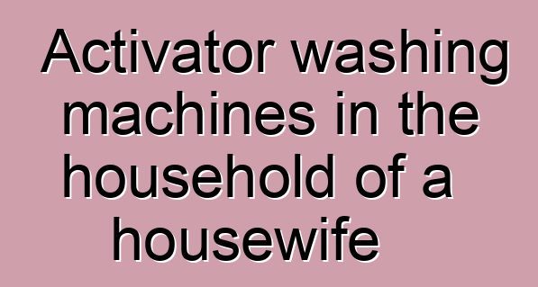 Activator washing machines in the household of a housewife