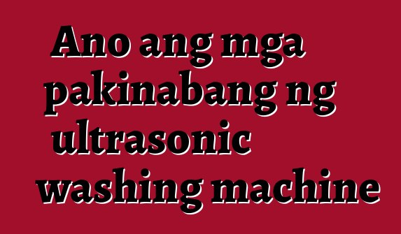 Ano ang mga pakinabang ng ultrasonic washing machine