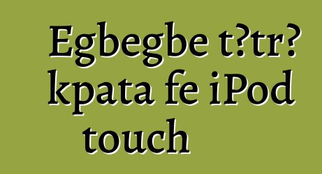 Egbegbe tɔtrɔ kpata ƒe iPod touch