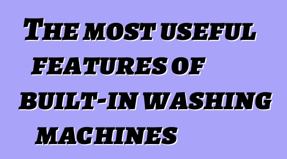 The most useful features of built-in washing machines