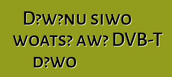 Dɔwɔnu siwo woatsɔ awɔ DVB-T dɔwo