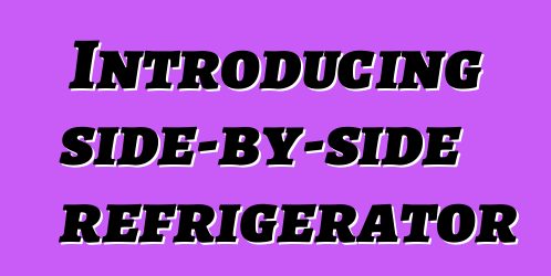 Introducing side-by-side refrigerator