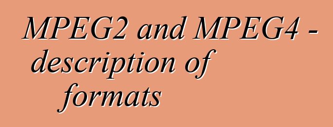MPEG2 and MPEG4 - description of formats