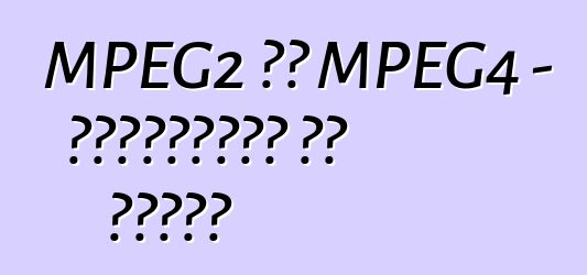 MPEG2 और MPEG4 - प्रारूपों का विवरण