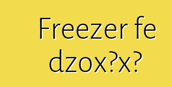 Freezer ƒe dzoxɔxɔ