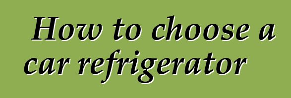 How to choose a car refrigerator