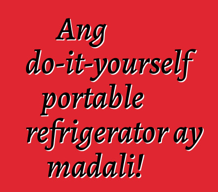 Ang do-it-yourself portable refrigerator ay madali!