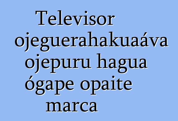 Televisor ojeguerahakuaáva ojepuru hag̃ua ógape opaite marca