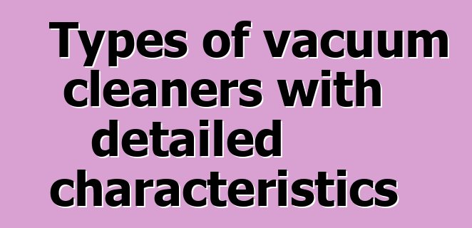 Types of vacuum cleaners with detailed characteristics