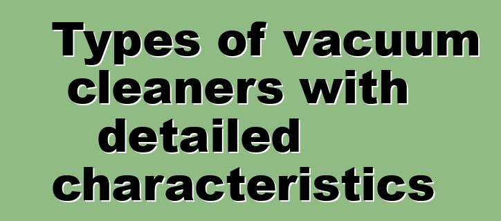 Types of vacuum cleaners with detailed characteristics