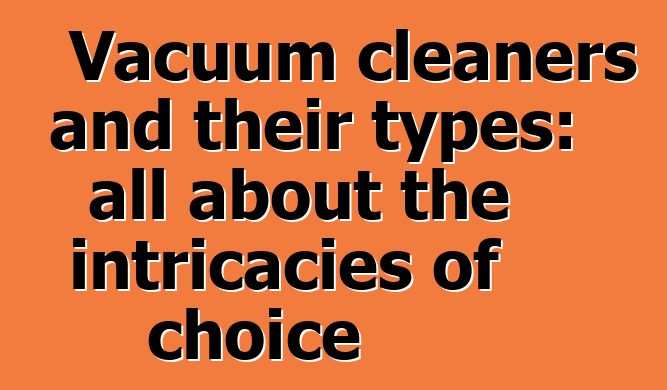 Vacuum cleaners and their types: all about the intricacies of choice