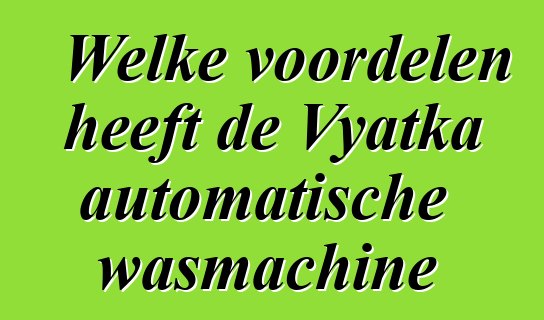Welke voordelen heeft de Vyatka automatische wasmachine
