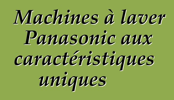 Machines à laver Panasonic aux caractéristiques uniques