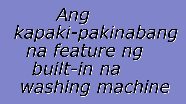 Ang pinakakapaki-pakinabang na feature ng built-in na washing machine