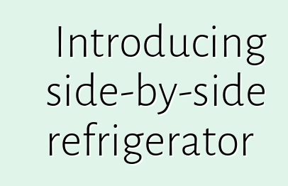 Introducing side-by-side refrigerator