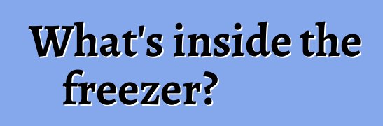 What's inside the freezer?