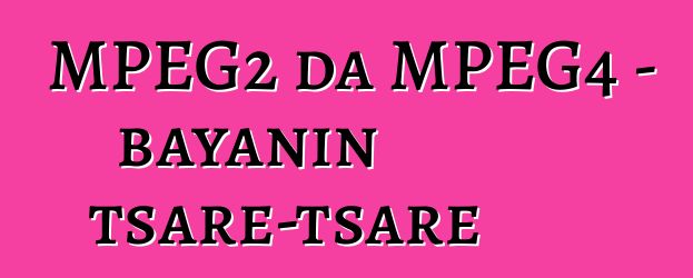 MPEG2 da MPEG4 - bayanin tsare-tsare