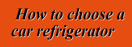 How to choose a car refrigerator