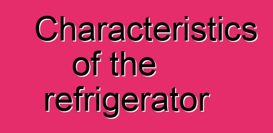 Characteristics of the refrigerator