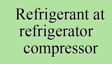 Refrigerant at refrigerator compressor