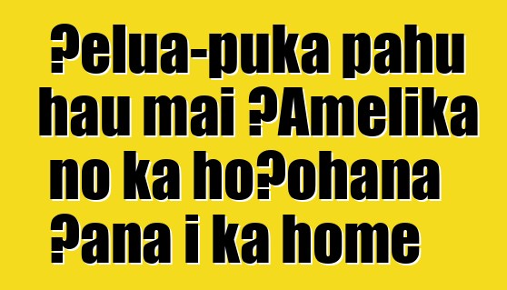 ʻelua-puka pahu hau mai ʻAmelika no ka hoʻohana ʻana i ka home