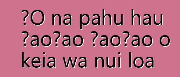 ʻO nā pahu hau ʻaoʻao ʻaoʻao o kēia wā nui loa